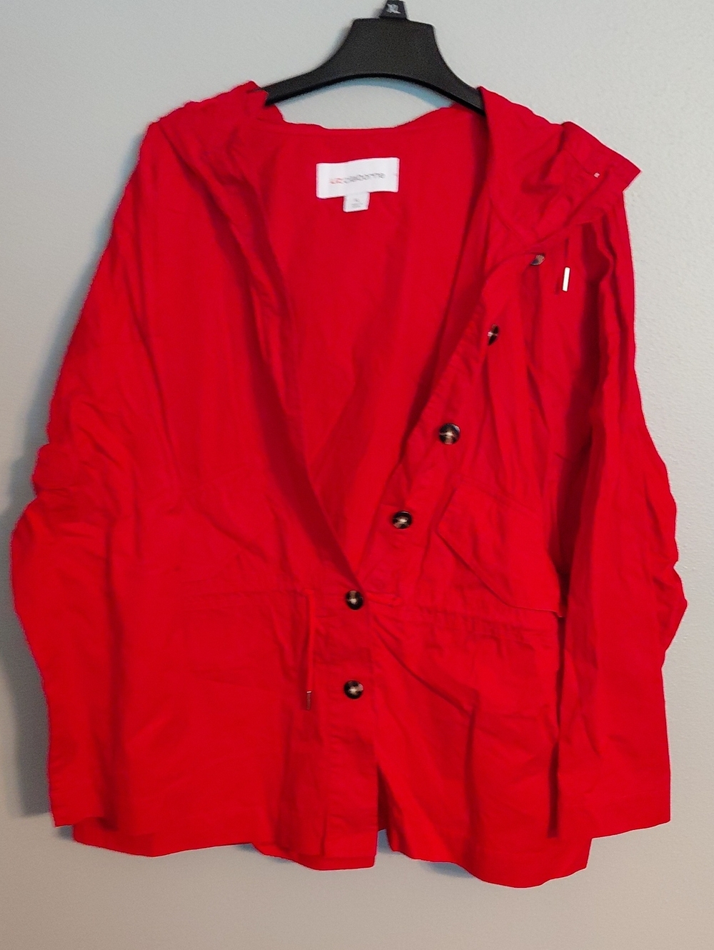 Liz Claiborne Red Hooded Utility Jacket